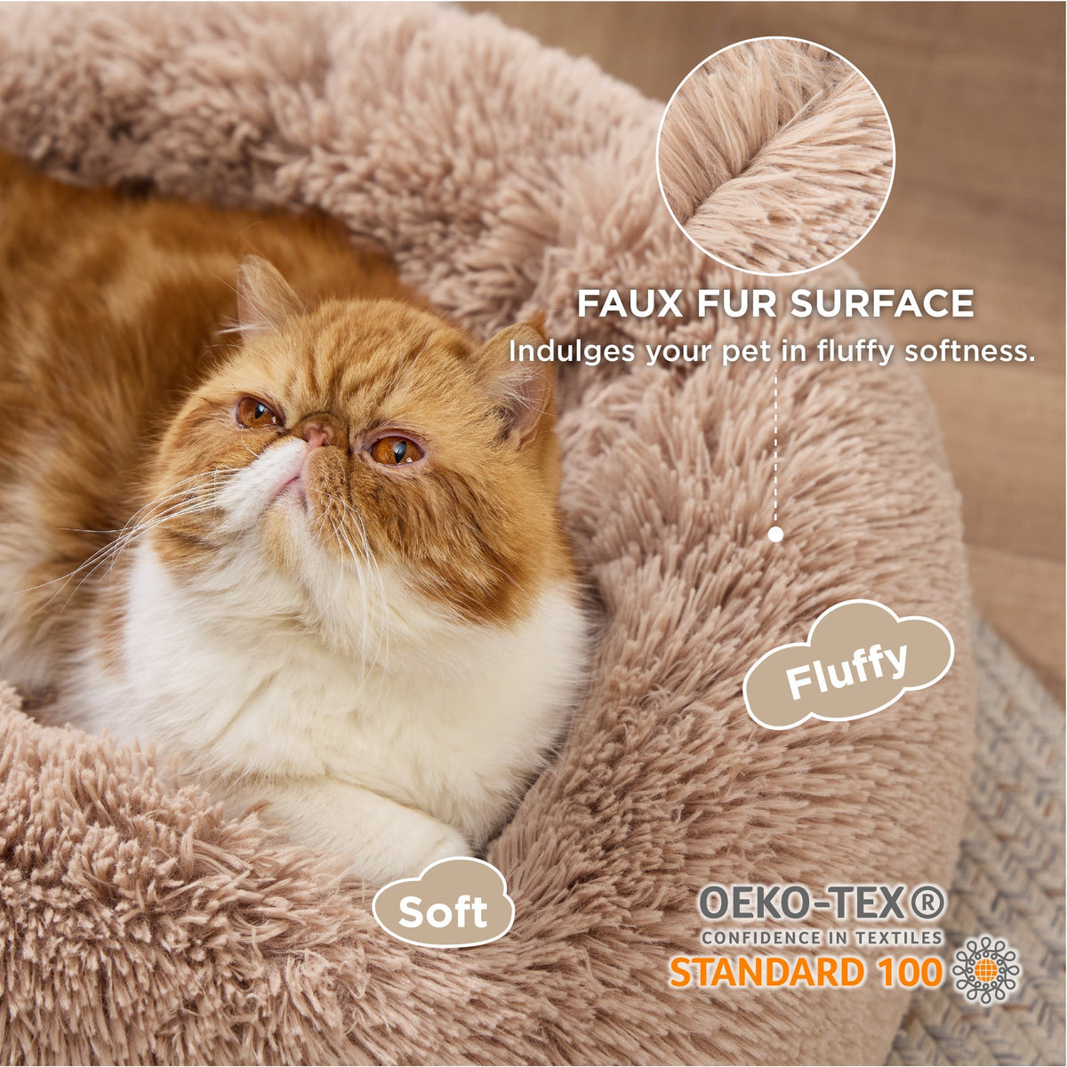 Calming Donut Bed for Dogs and Cats