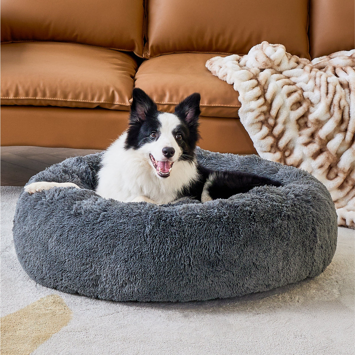 Calming Donut Bed for Dogs and Cats