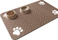 Pet Feeding Mat for Dogs and Cats – Absorbent Pet Placemat with Waterproof Non-Slip Rubber Backing – Quick Dry Food and Water Bowl Mat, Easy to Clean Floor Protector for Pets (12"x20", Dark Brown)