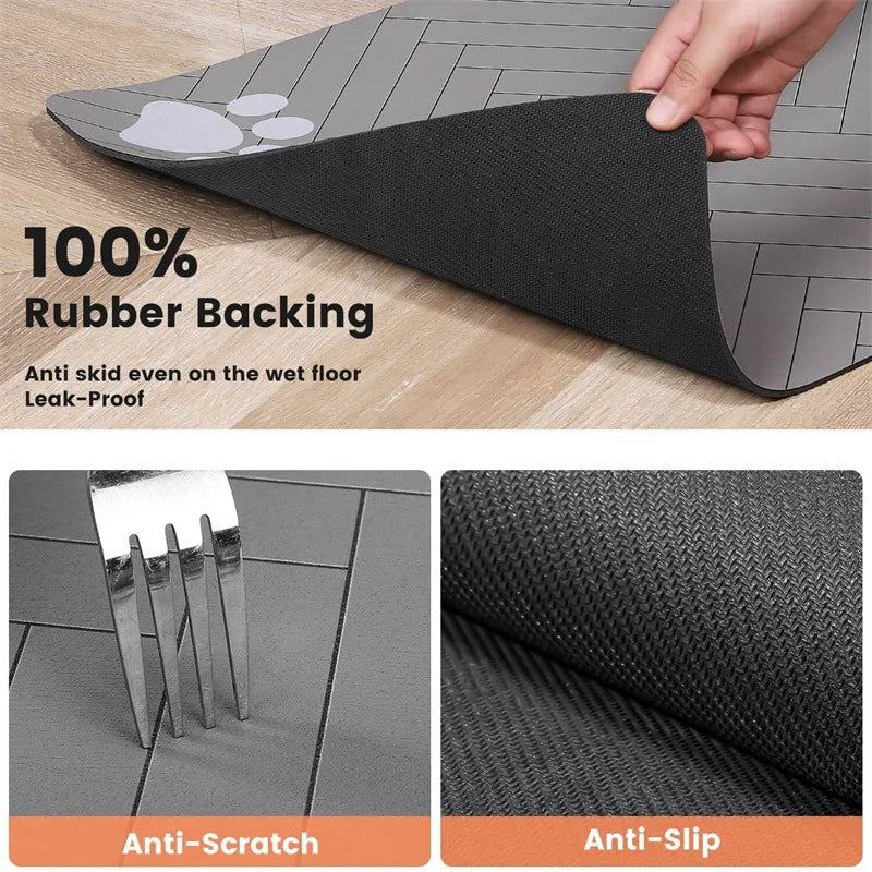 Absorbent Pet Feeding Mat – Quick Dry Dog Food & Water Bowl Mat