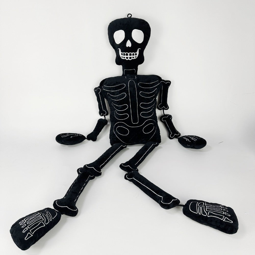 Goth White and Black Skeleton Plush