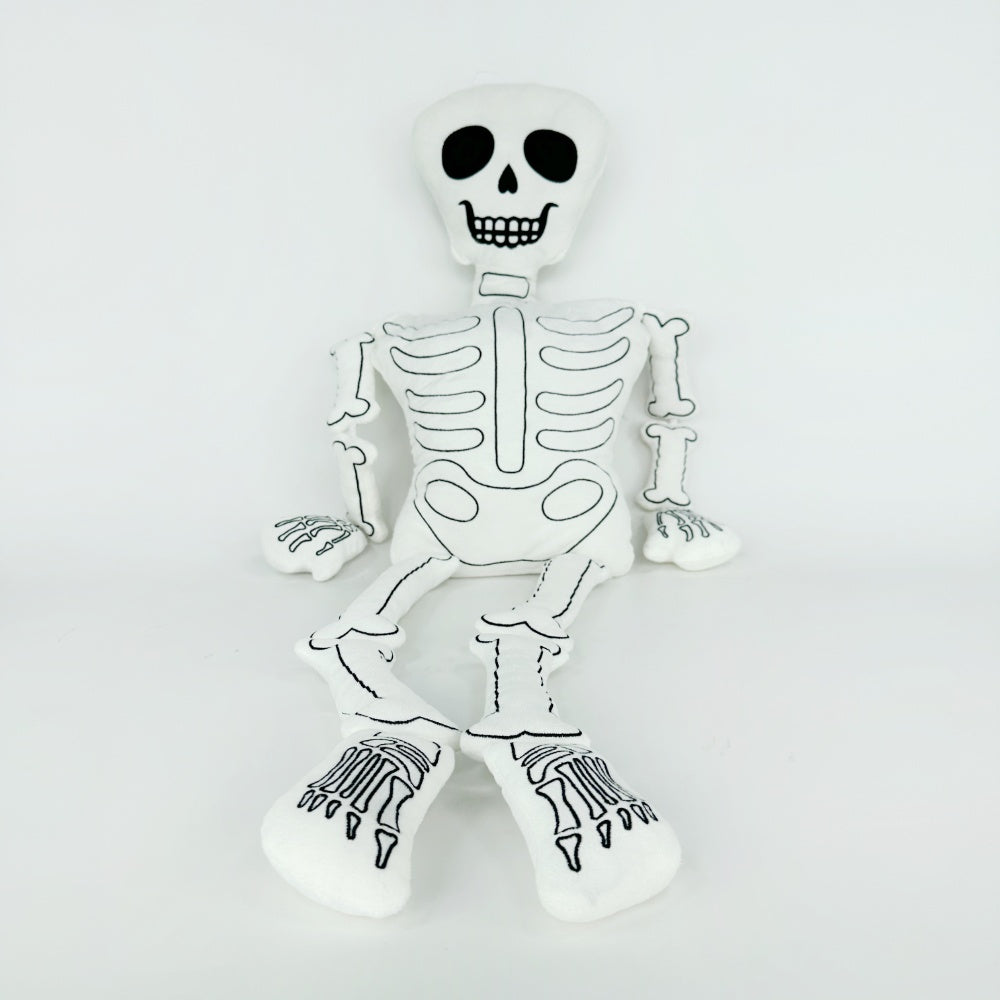 Goth White and Black Skeleton Plush